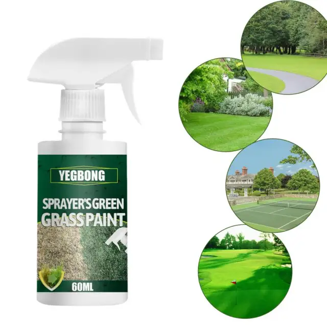 Karbantartási Ügynök Gyors Szárítás 60 Ml-Es Pázsit Színes Természetes Szagtalan Gyepfesték Permetező Foltfesték Nyomtatottan Viselve