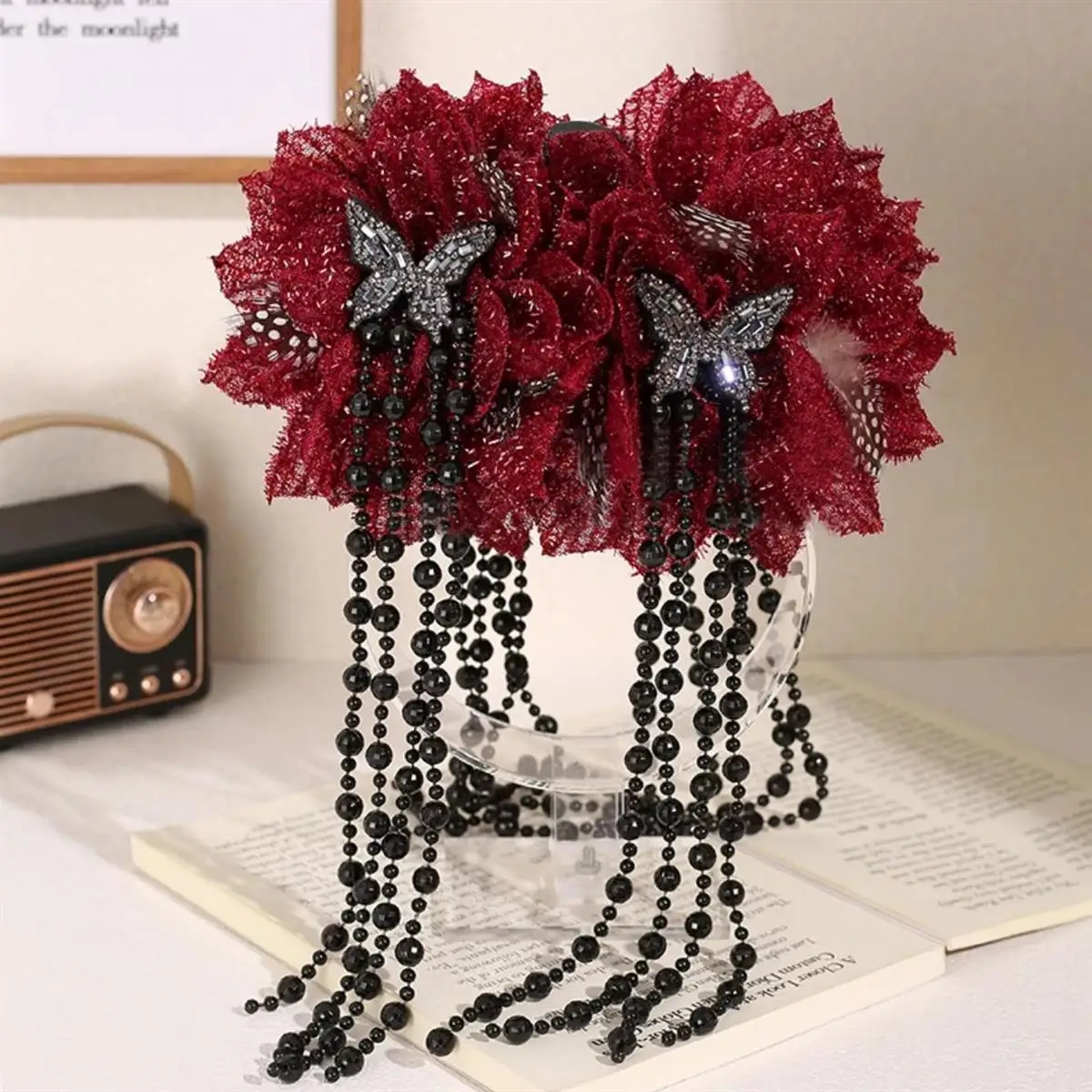 2026 Neue Elegante Trendige Lässige Quasten-Perlen-Blumen-Schmetterlings-Haarspange für Damen – Neues Haarschmuck-Accessoire