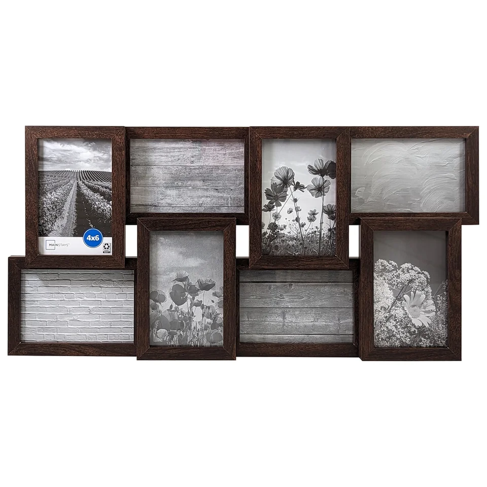 8 Opening Brown Collage Picture Frame for Photos