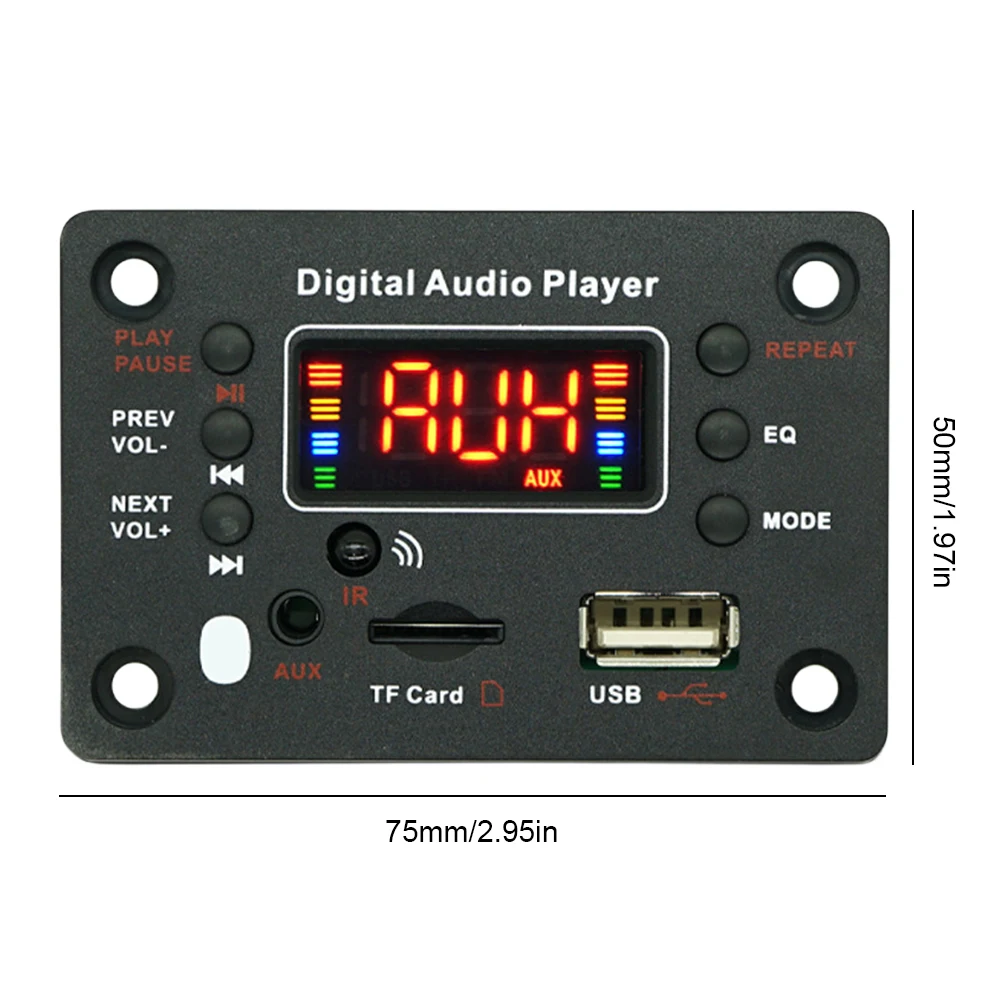 차량용 무선 BT 5.0, MP3 WMA 오디오 모듈, 리모컨 오디오 플레이어, 지지대 TF USB AUX FM 라디오, 12V
