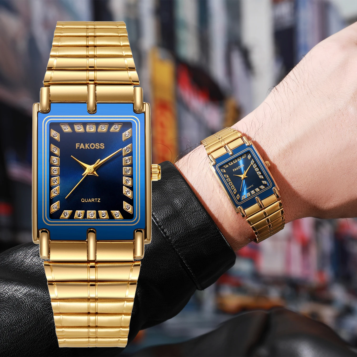 WWOOR New Luxury Gold Man's Watches Business Waterproof Male Clock Stainless Steel Square Quartz Watch For Men Relogio Masculino free shipping 6pcs lot new style sublimation blank colorful square led alarm clock for sublimation ink print diy