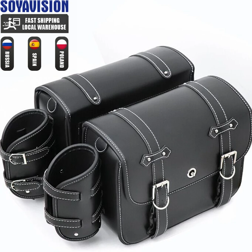 Borsa Da Sella In Pelle Sintetica Per Moto - Universale, Sinistra - Foto 5