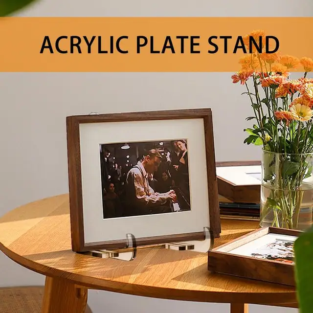 Acrylic Easel Stand Clear Book Holder Tabletop Bracket for Frame Picture Decorative Plate Platter for Home Kitchen School 3