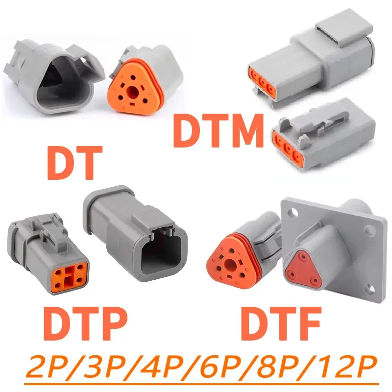 ? ? Deutsch DT/DTM/DTP/DTF 멀티핀 방수 커넥터 | 대형 트럭 및 버스 전기 시스템용 22-14AWG 밀폐형 플러그 ?