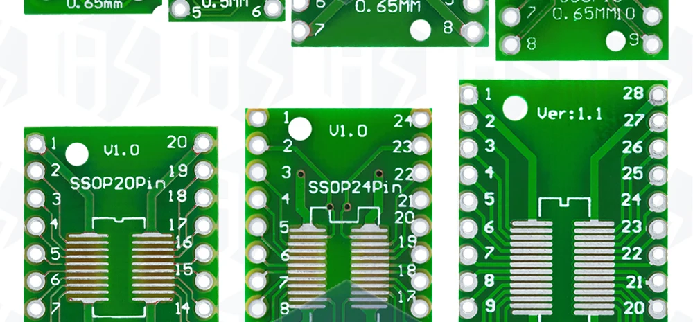 10pcs pcb board kit smd drehen zu dip adapter konverter platte sop msop ssop tssop sot23 8 10 14 16 20 28 smt zu dip – Detail 20