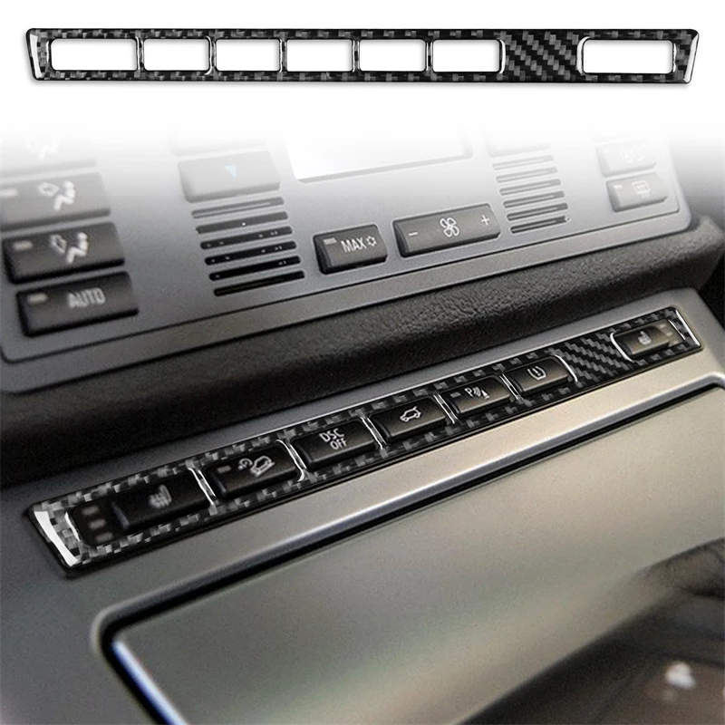 

For BMW X5 E53 2000 2001 2002-2006 Carbon Fiber Stickers Car Seat Heating Panel Decoration Cover Trim interior Car Accessories