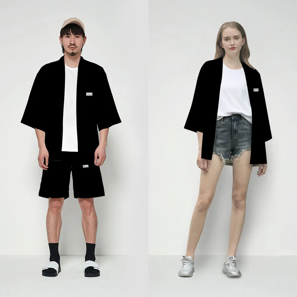 2022 3D Children's Wear Anime Demon Slayer Kimono Cardigan Shorts Set Around the Same Cloak Pant Adult Men's and Women's Pajamas mens sleepwear set