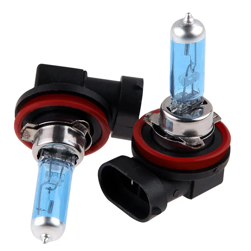 2Pcs H11 6000K Halogen Xenon Bulbs Gas Halogen Headlight Bright Lamp Bulbs 100W DC 12V High Quality Car Lighting Part cloudy headlights