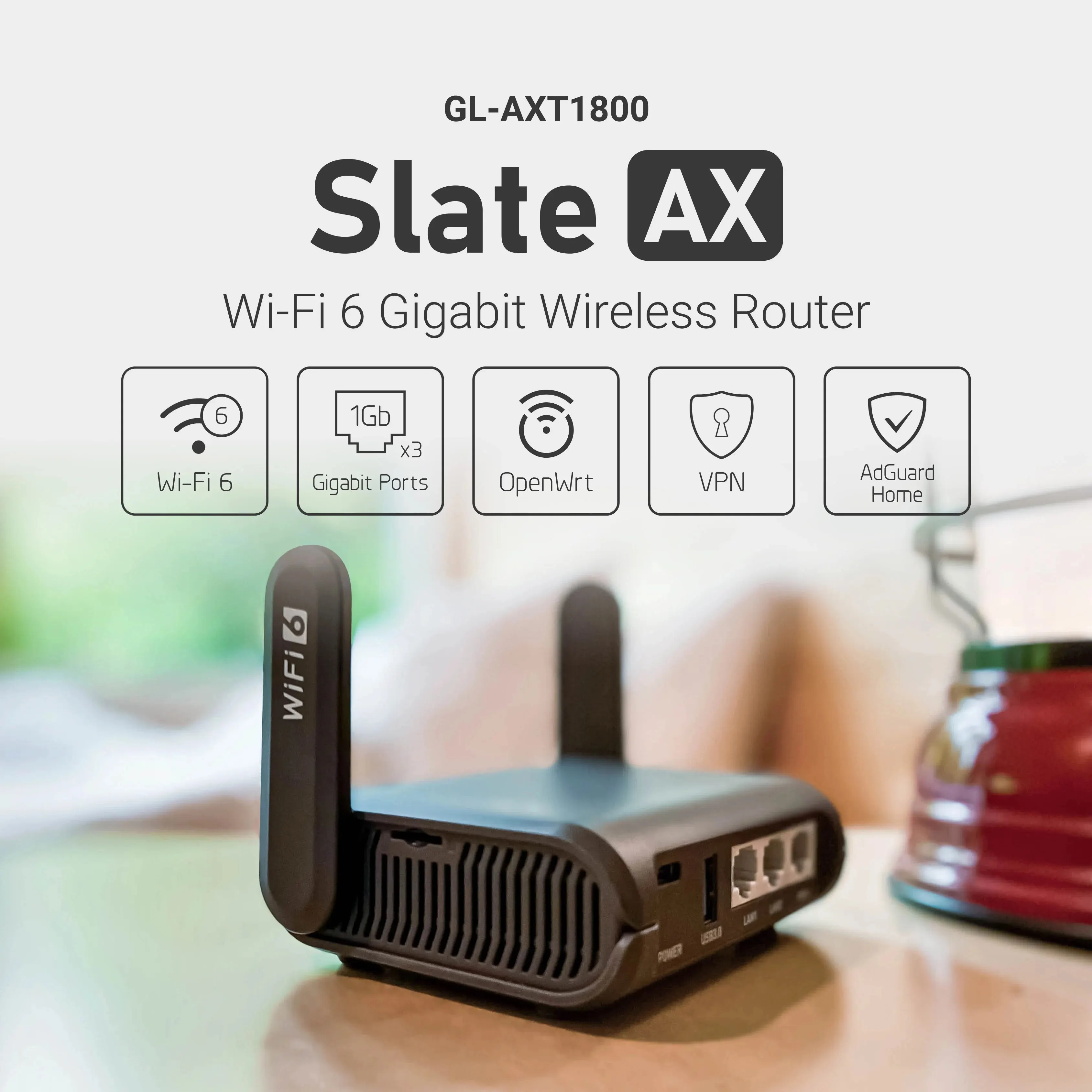 GL.iNet GL-AXT1800 (Slate AX) Pocket-Sized Wi-Fi 6 Gigabit Travel