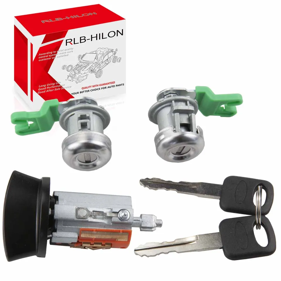 Ford Ignition & Door Lock Cylinder Set With 2 Keys - Chrome Tumbler Set, Part C-42-117
