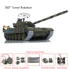 Henglong Soviet T72 RC Tank 1:167.0 3939 360° Turret Red Eyes Armor Remote Controled Vehicles TH20572 1