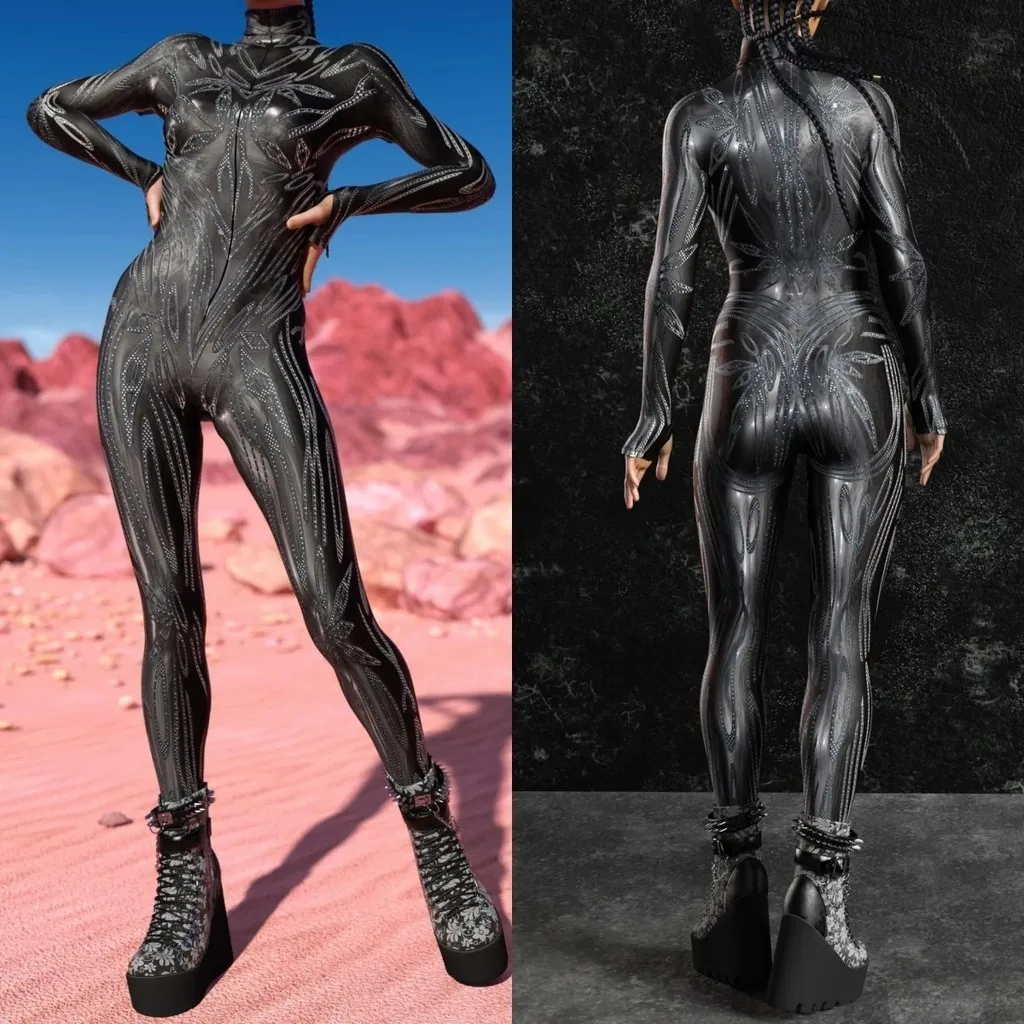 

Унисекс, кибер-панк, 3D цифровая печать, Хэллоуин, вечерние, одежда для ролевых игр, женский и мужской костюм для косплея, карнавальный комбинезон