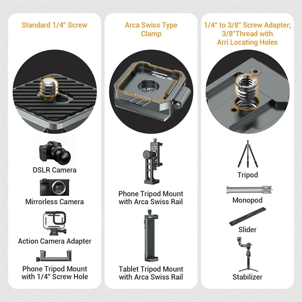 Pro Quick Release Kit - Leaplight Clamp with Fastening Screws - Tool-Free Installation