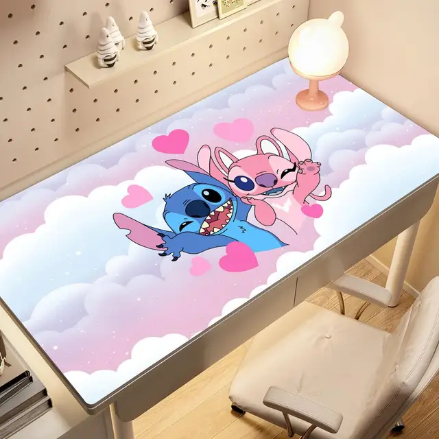 Kawaii Stitch Anime Mouse Pad Large PC Cartoon Gaming Accessories Protector Office Laptop Non Slip Gamer Cabinet Desk Mat Carpet 1
