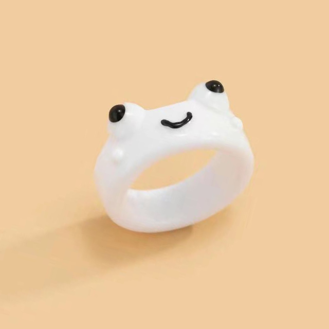 Smile Frog Rings For Women Girls Funny Personality Wholesale Cartoon Animal Chicken Frog Ring Fashion Jewelry Gifts