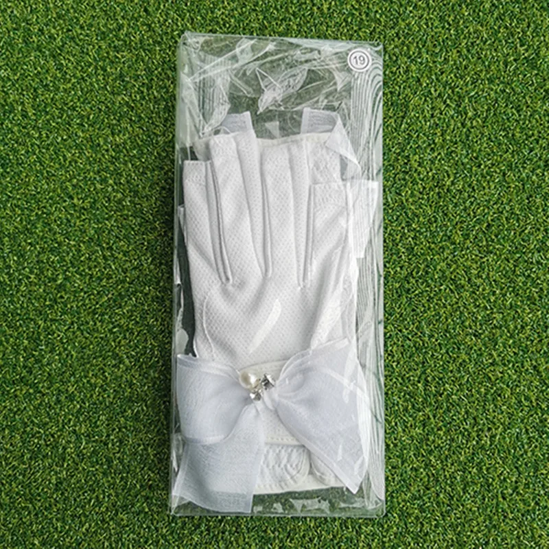 Korean version of exposed finger golf gloves for women's hands, breathable and wear-resistant, non slip PU gloves for hands
