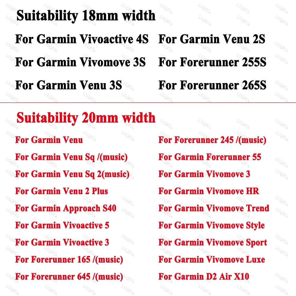 Sleek 18mm/20mm Smartwatch Strap Bracelet Replacement Wristband