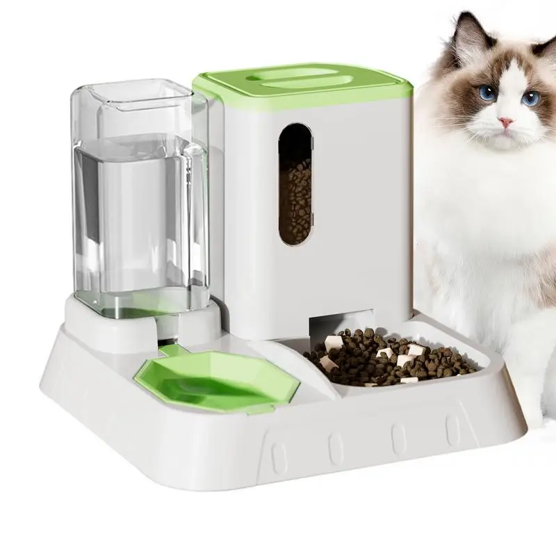 

Cat Food Dispenser Automatic 2 In 1 Automatic Food Dispenser Water Feeder Anti Slip Large Capacity Pet Feeding Supplies Easy
