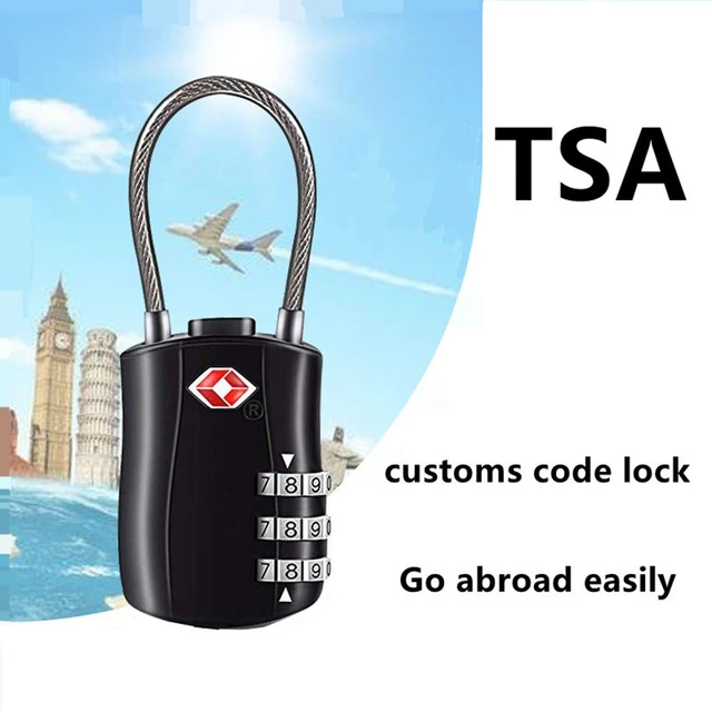 Cerradura multiusos TSA para equipaje de aduana, candado con contraseña  para mochila, con Cable de acero, candado Tsa para equipaje - AliExpress