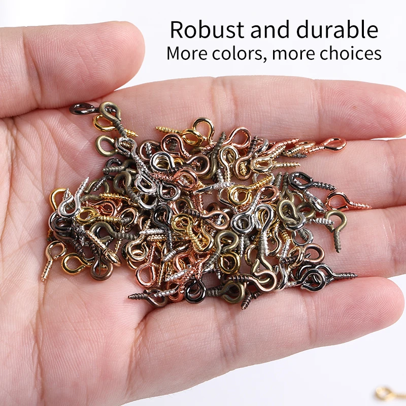 

Sheep Eye Screw Pendant Screw Findings 200/500 Pcs Mini Eye Pin Hooks Eyelet Screw With Holes Beaded Jewelry Accessories Parts