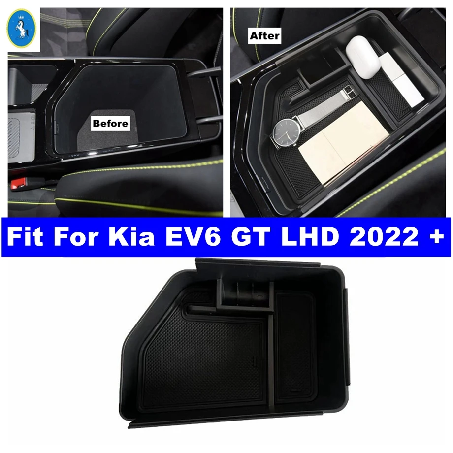 

Storage Box Car Central Armrest Storage Box Organizer For Kia EV6 GT LHD 2022 2023 Car Center Armrest Container Box Accessories