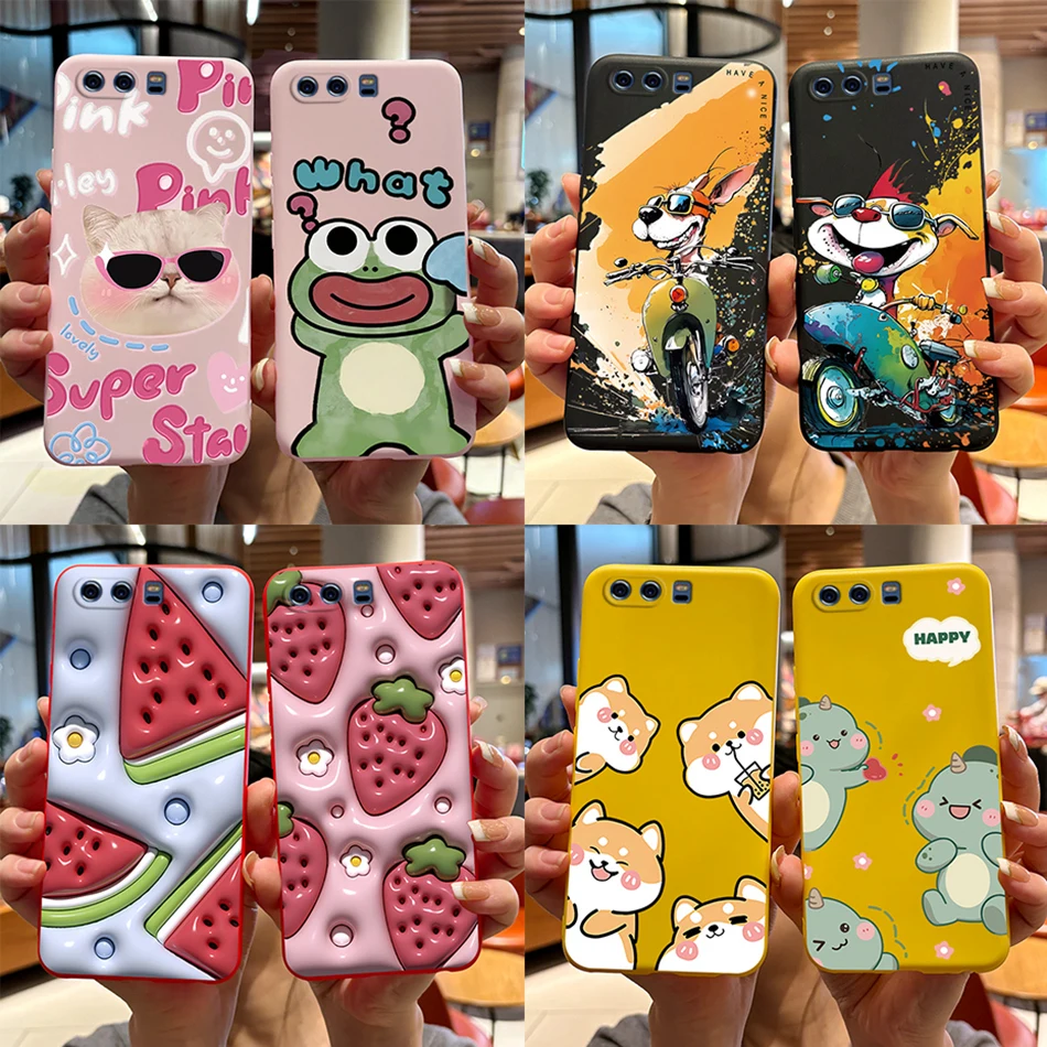 Per Huawei P10 Case P10 Plus Cover Cute Bear Cartoon Frog Custodia Morbida In Silicone Opaco Per Huawei P10 P 10 Plus Custodia Protettiva