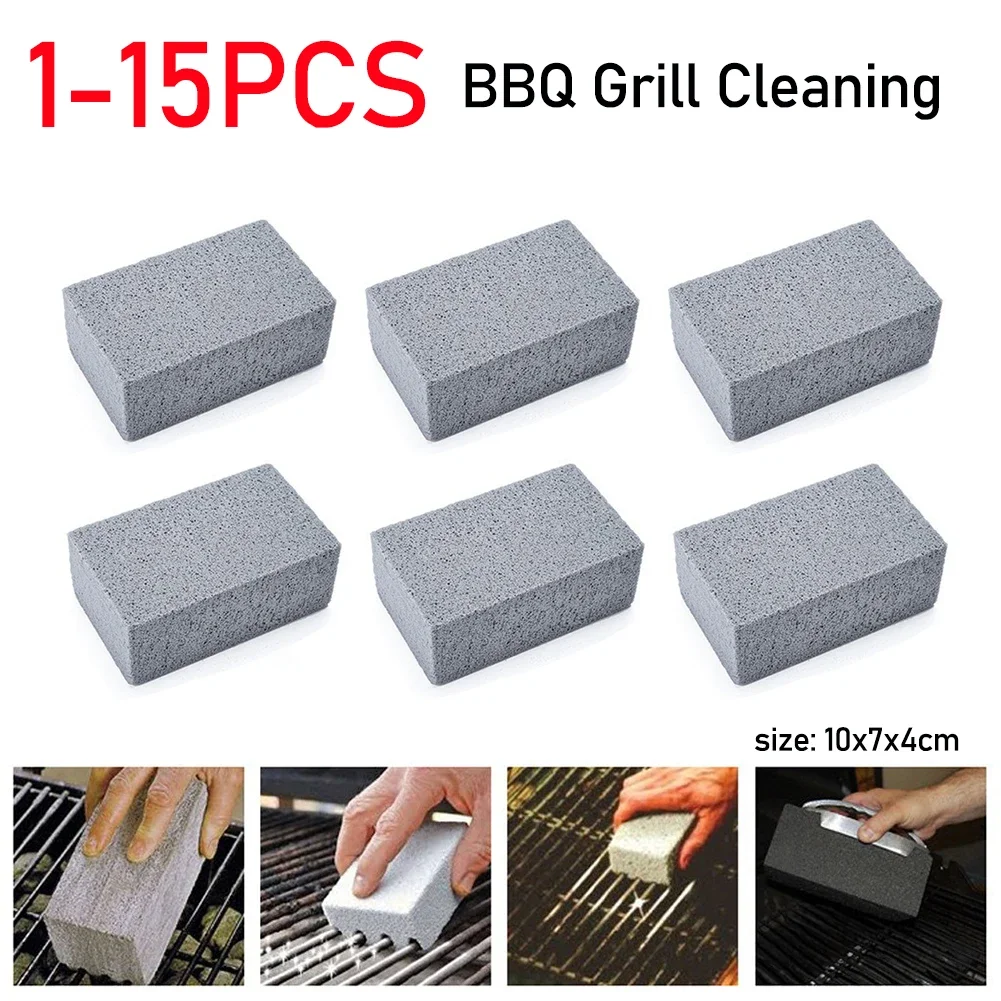 1-15pc BBQ Grill Cleaning Brush Brick Block Barbecue Cleaning Stone Pumice Brick for Barbecue Rack Outdoor Kitchen BBQ Tools