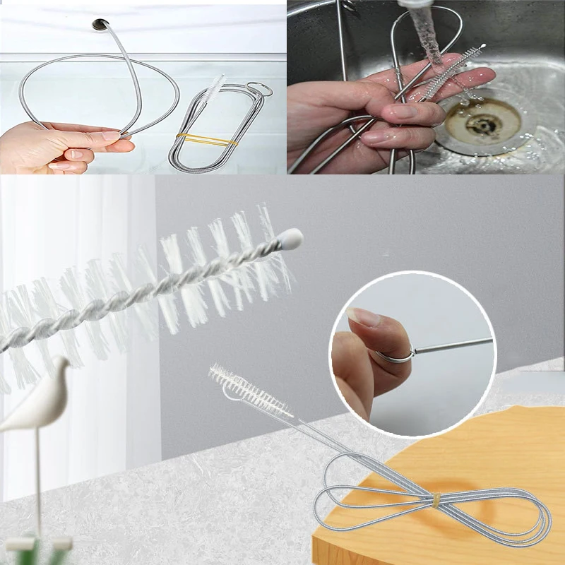

Car Cleaning Tools Stainless Steel Refrigerator Drain Dredge Cleaning Brush Long Handle Scrub Drainage Hole Car Cleaning Brush