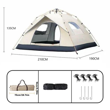 Outdoor Automatic Quick-opening Tent Automatic Rainproof Sunshine-proof Tent Fishing Beach Sunshine Shelter 4 person tents 6