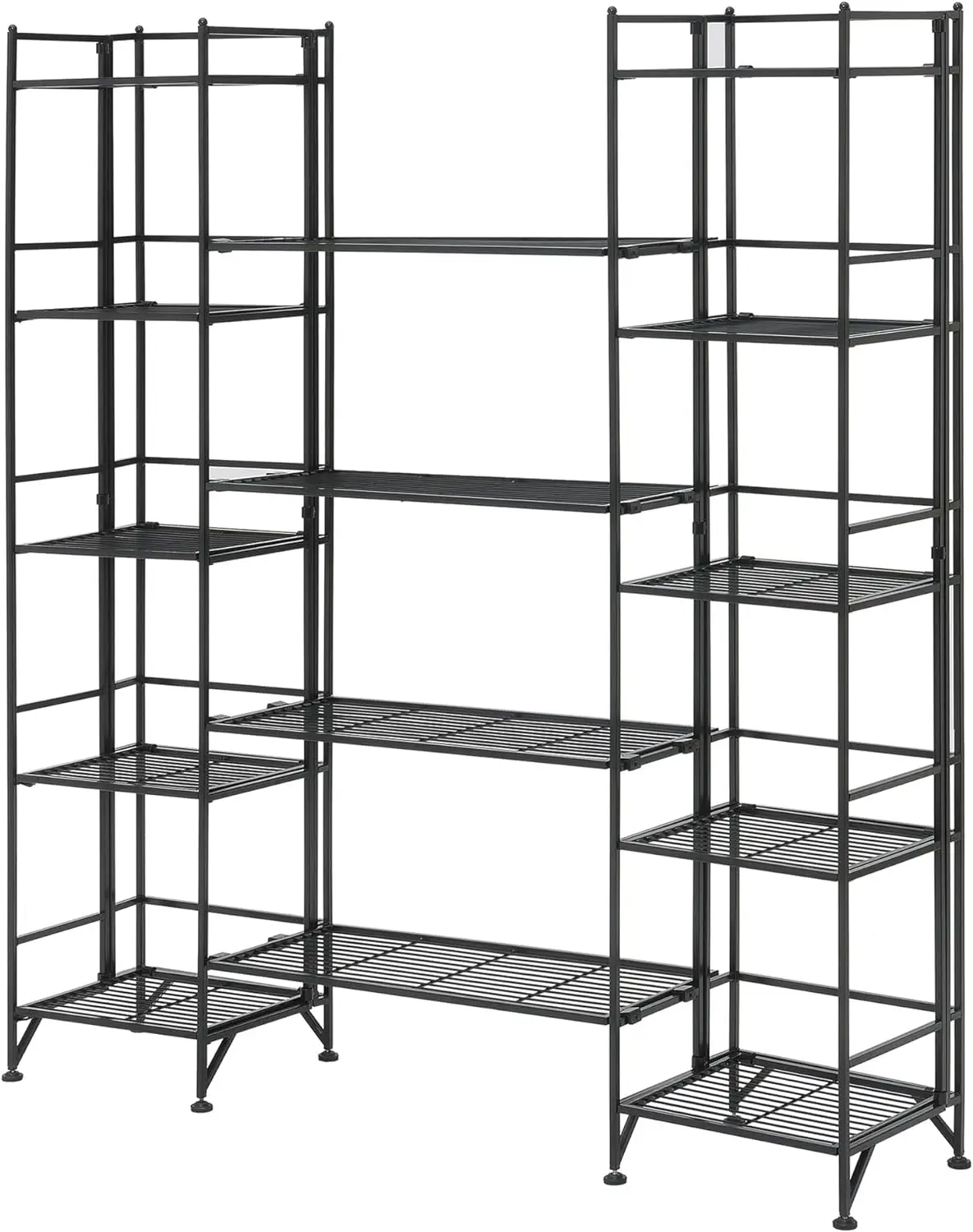 

Convenience Concepts Xtra Storage Shelves - 5 Tier Folding Metal Shelving with Set of 4 Extension Shelves - Modern Shelve