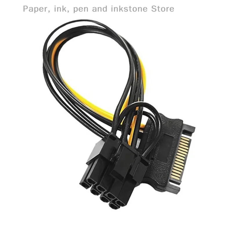 

1pc 15pin SATA Male to 8pin PCI-E Power Supply Cable 8.16 inch SATA Cable 15-pin to 8 pin cable Wire for Graphic Card