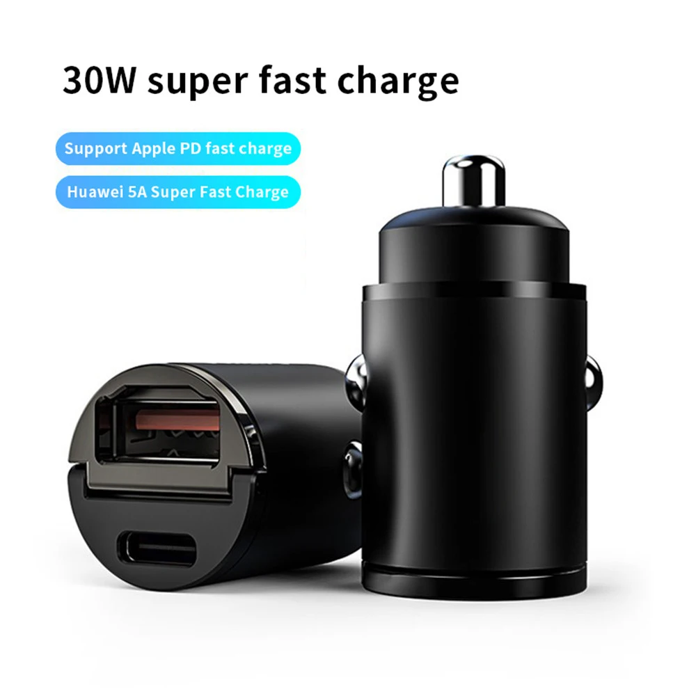 

Mini 12V-24V Car Charger Type C QC 3.0 4.0 PD 3.0 22.5W Fast Charging USB Phone Charger Car Cigarette Lighter Socket FE131-2