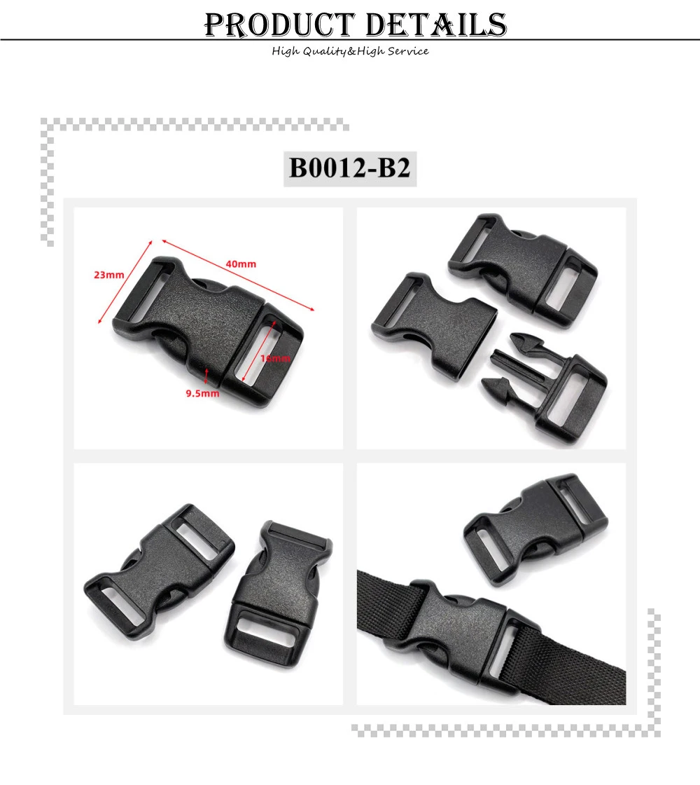 Gurtband 5/8 Zoll (15 mm) Kunststoff-Seitenschnellverschluss Schnalle DIY Haustierhalsband Outdoor Rucksack Gepäckgurt Zubehör – Detail 5