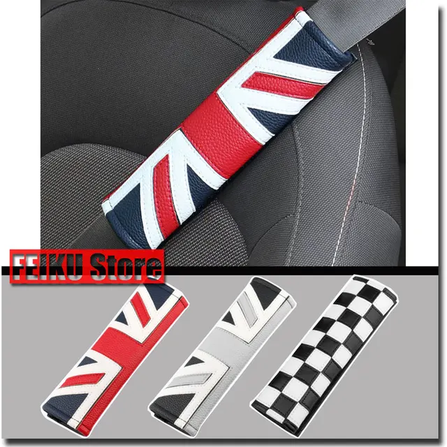 Leather Car Seat Belt Cover Seat Belt Shoulder Pad For Mini JCW Cooper F54 F55 F56 R52 R55 R56 R60 Clubman Interior Accessories