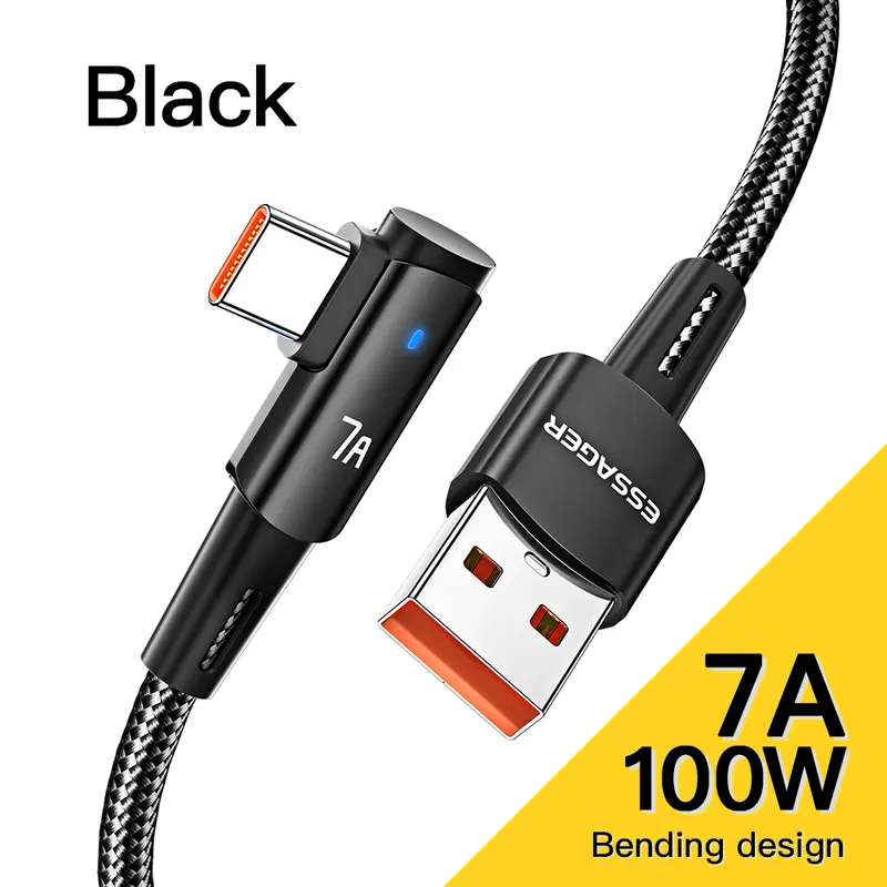Essager 100W USB Type C To USB C Cable 90 Degree Angle For iPad MacBook Pro Xiaomi Samsung Huawei Fast Charging Type-C Date Wire - Image 8