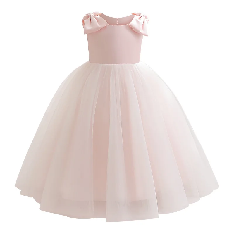 

Girl Children Elegant Concert Guest Wedding Party Evening Princess Dresses 12 14 15 16 Year Old Teenage Pink Long One-Piece Gown