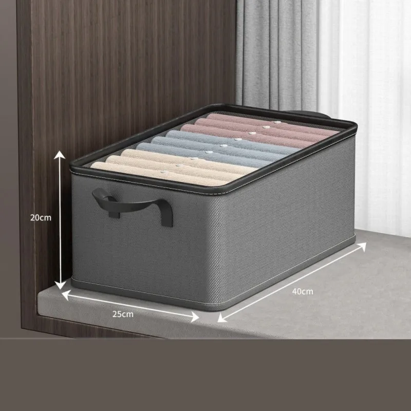 Linen Fabric Foldable Storage Bin Cube Organizer Home Multi-functional Compartment Drawer Wardrobe Soild Color Storage Boxes 3