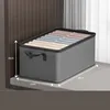 Linen Fabric Foldable Storage Bin Cube Organizer Home Multi-functional Compartment Drawer Wardrobe Soild Color Storage Boxes 3