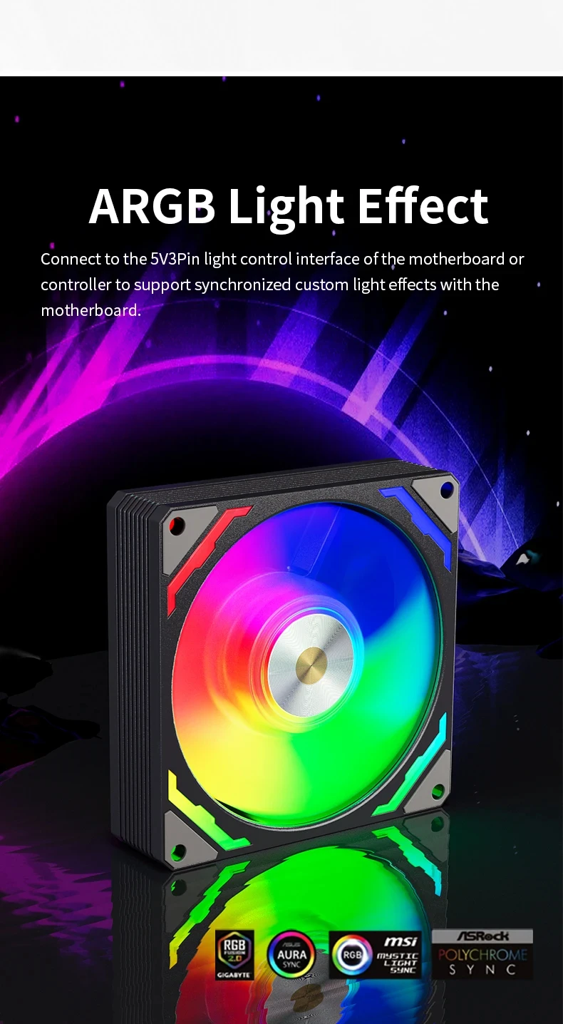 AF-925 ARGB PC Fan PC Radiator Cooling Fan 92mm ITX Computer Case Fans 9cm Chass