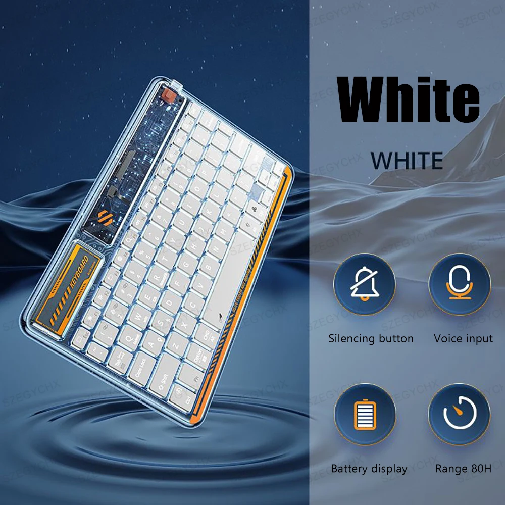 2023 Crystal Backlit Teclado Bluetooth Keyboard For iPad Android Windows iOS Phone Tablet Wireless Keyboard For Samsung Huawei