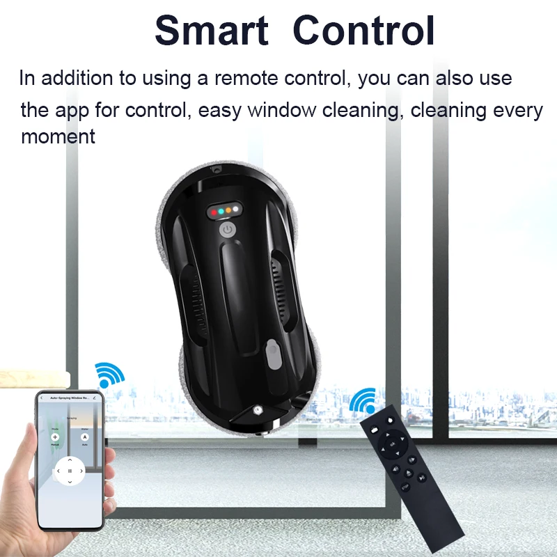 Purerobo W-R4S Ultra Thin Glass cleaning robot with APP&Remote Smart Automatic Water Spray Cleaning Glass Vacuum Cleaner Robot 2