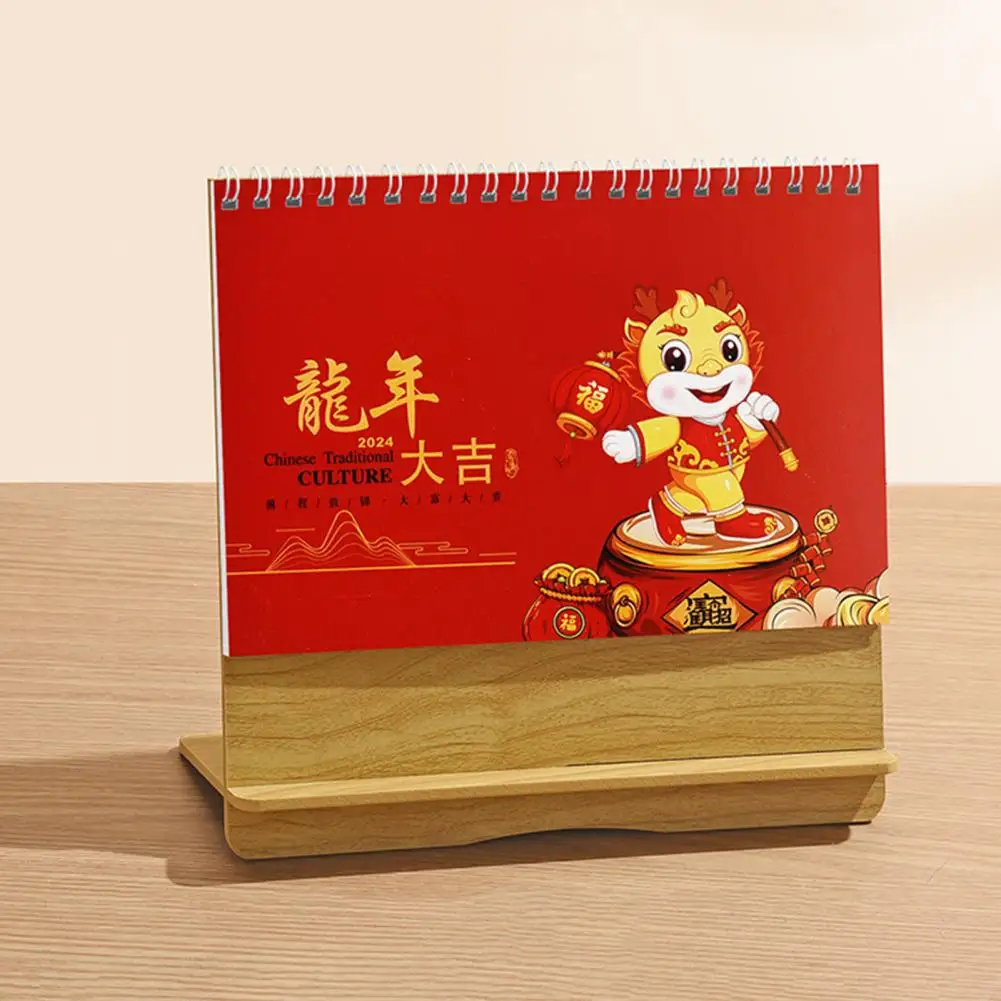 

Easy-to-read Calendar Clear Printing Wooden Desk Calendar Convenient Schedule Tracker for Home Office Kitchen School