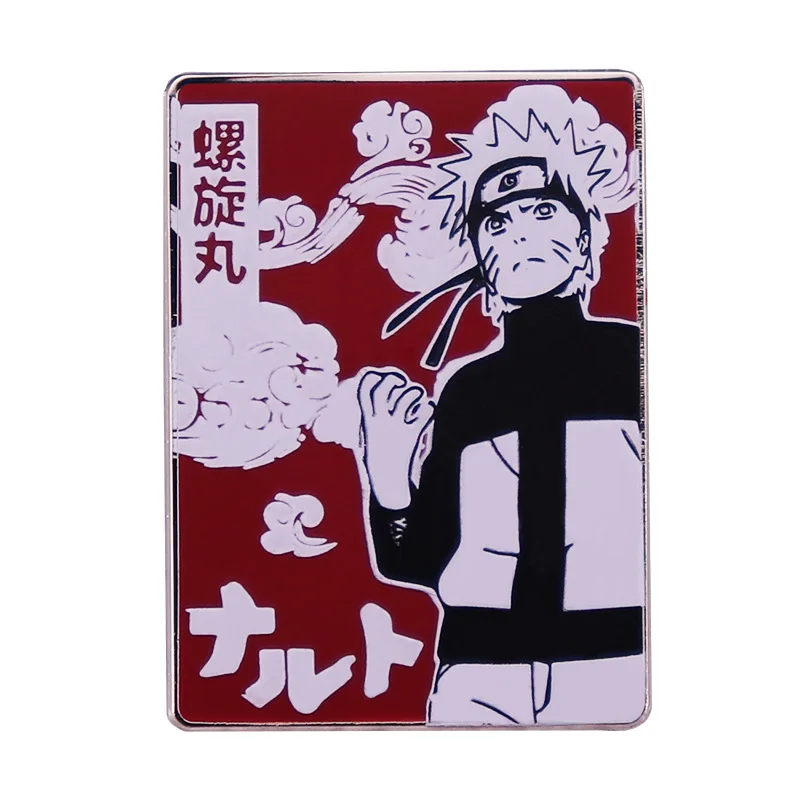 Comic Naruto esmalte pinos para mulheres, emblemas coletar, nuvens vermelhas,  Akatsuki, broche dos desenhos animados, mochila