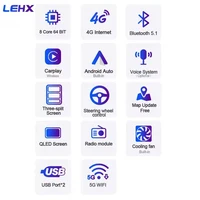 LEHX Wireless Carplay 2din Android 14 Car Radio Multimedia Video Player Universal 7/9/10 inch AutoRadio GPS Navigation 4G WiFi - Image 2