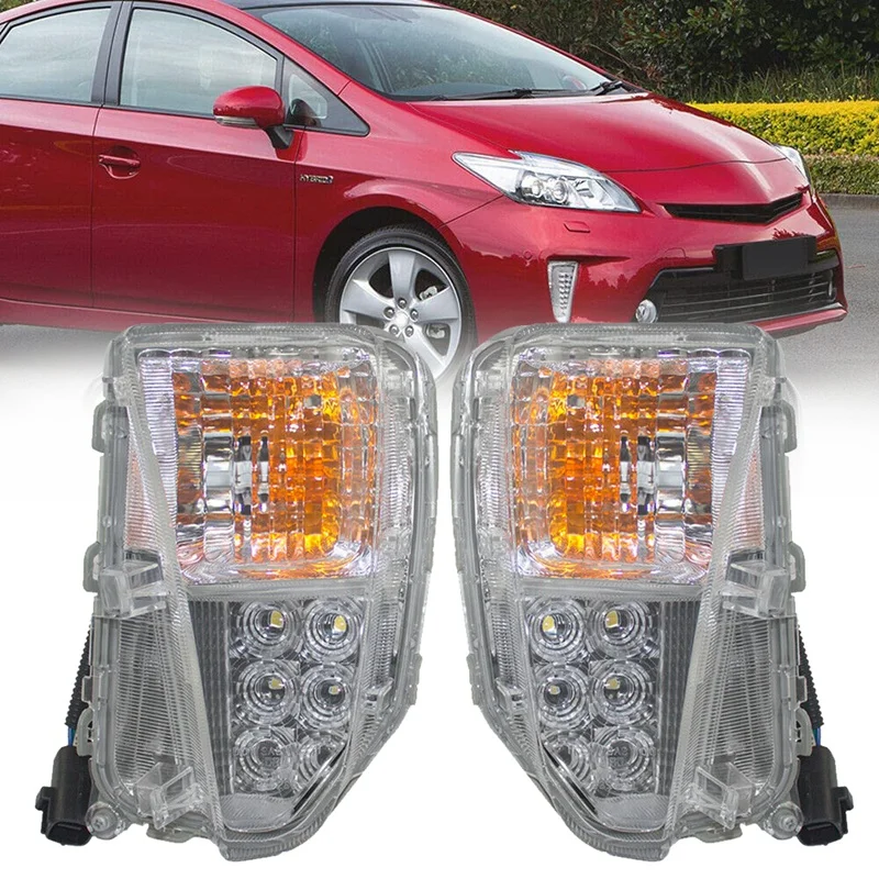 

LED Front Turn Signal Lamp DRL Daytime Running Light For 2012-2015 Toyota Prius Facelift XW30 81511-47060 81521-47060