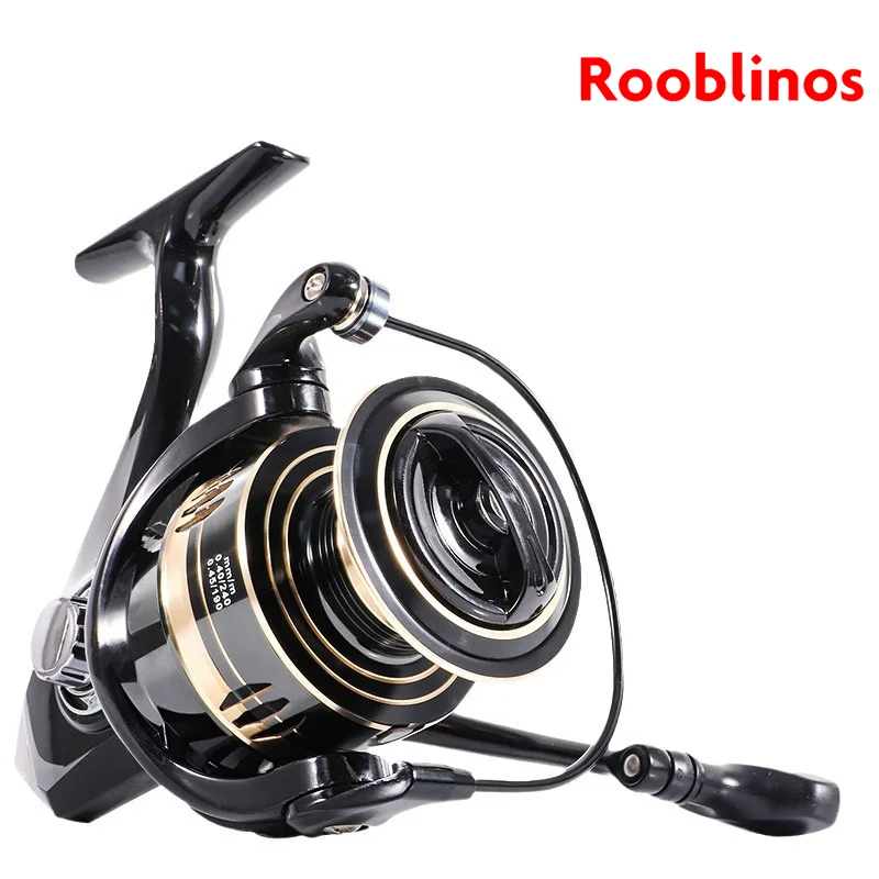 Moulinet de pêche spinning Rooblinos MG pour eau douce et mer, cadre métal ultraléger et roulement fluide haute vitesse