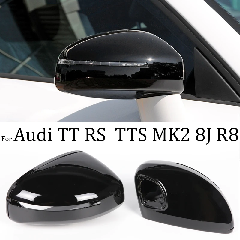 

For Audi TT TTS TT RS 8J MK2 2007-2014 R8 42 2007-2015 Side Mirror Caps Replacement Rearview Mirror Cover Case Glossy Black