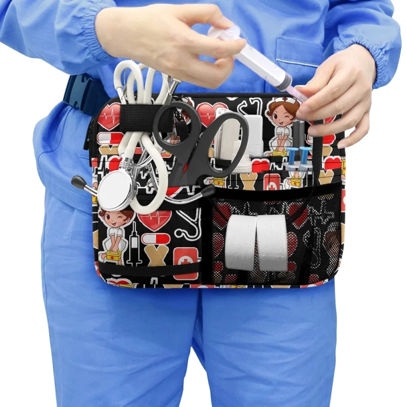 

Twoheartsgirl Portable Nurse Fanny Pack Dropshipping Multi-Compartment Nursing Belt Bag Large Capacity Nurse Utility Waist Pouch