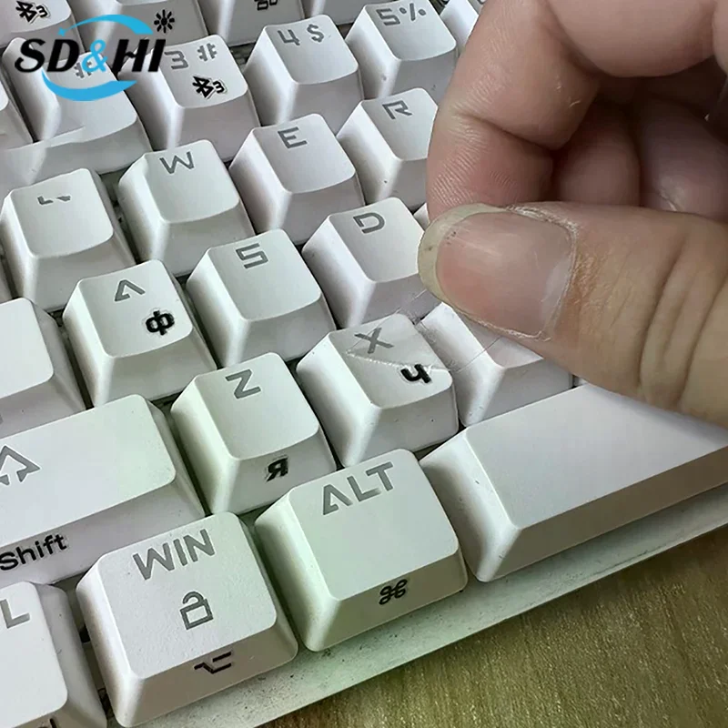 [러시아어] 떼어내는 필름 키보드 스티커 데스크탑 노트북 키 스티커 단일 필름 범용 측면 각인 스티커