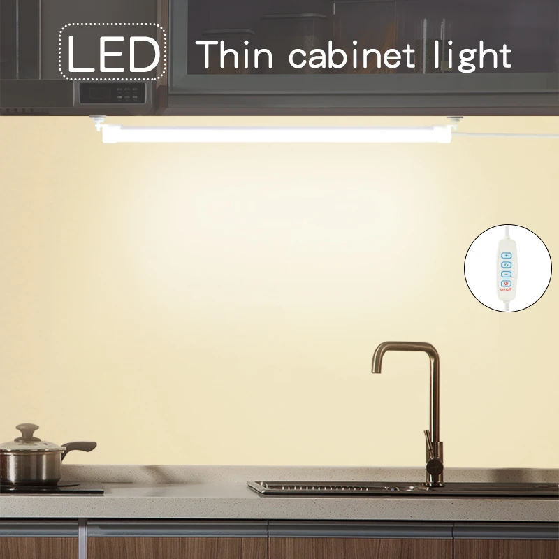 LED Cabinet Light LED Under Cabinet Lighting USB Lamp Plug Dimmable 3 Color Changes LED Night Light Kitchen Bedroom Lighting Magnetic Strip